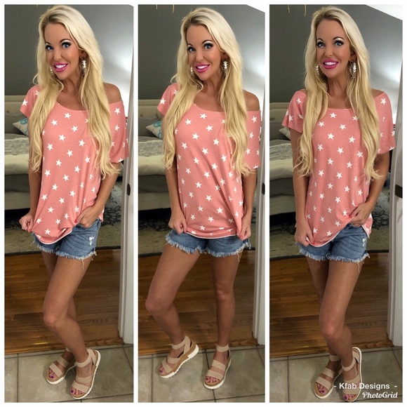 🛍LAST 1! Star ⭐️ FRENCH TERRY One Shoulder Top! - Picture 6 of 8